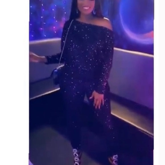 Black Sequin Leggings Set - Picture 3 of 7